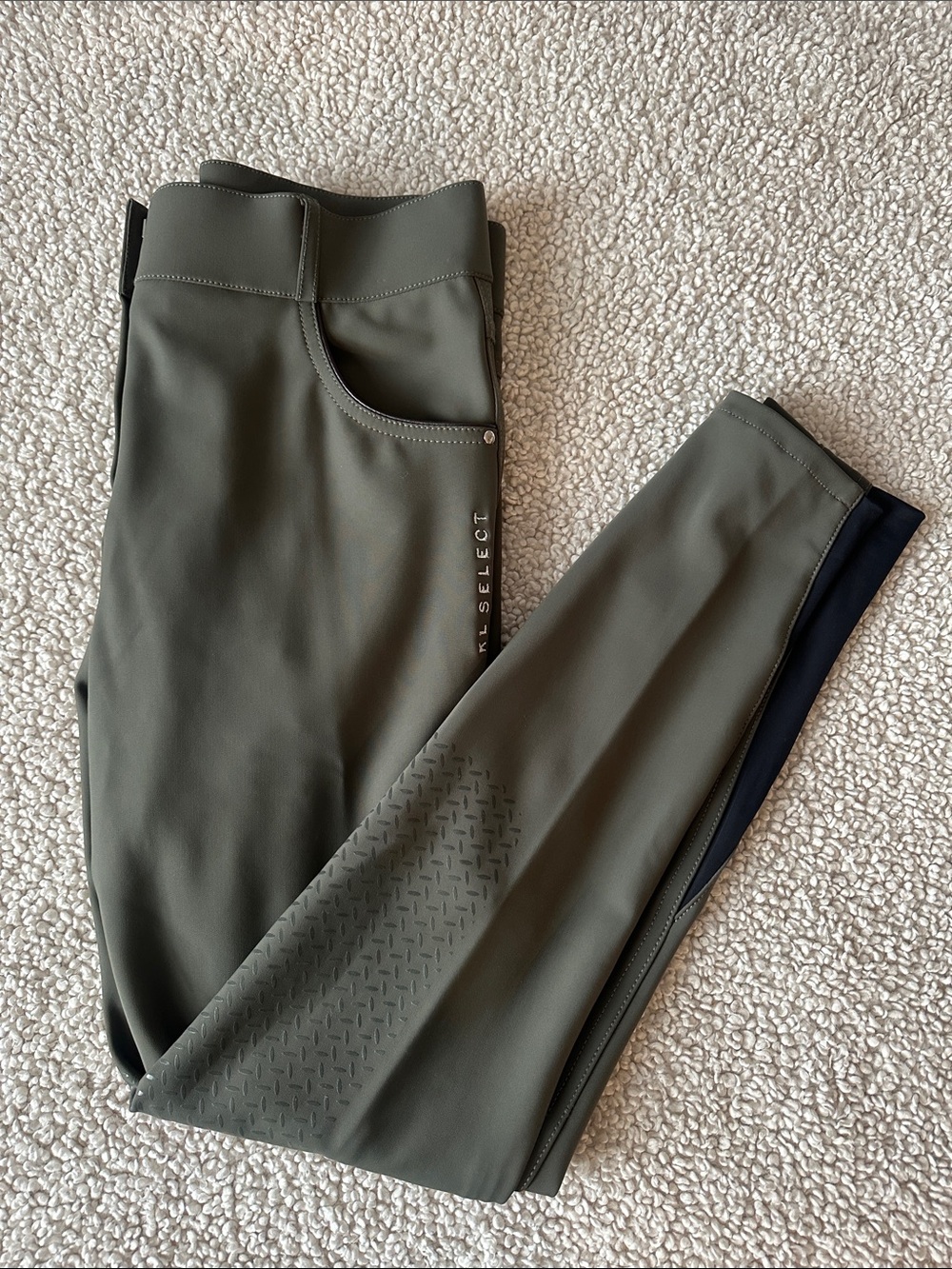 KL Select Gabrielle Knee Patch Breeches Olive Green 26
